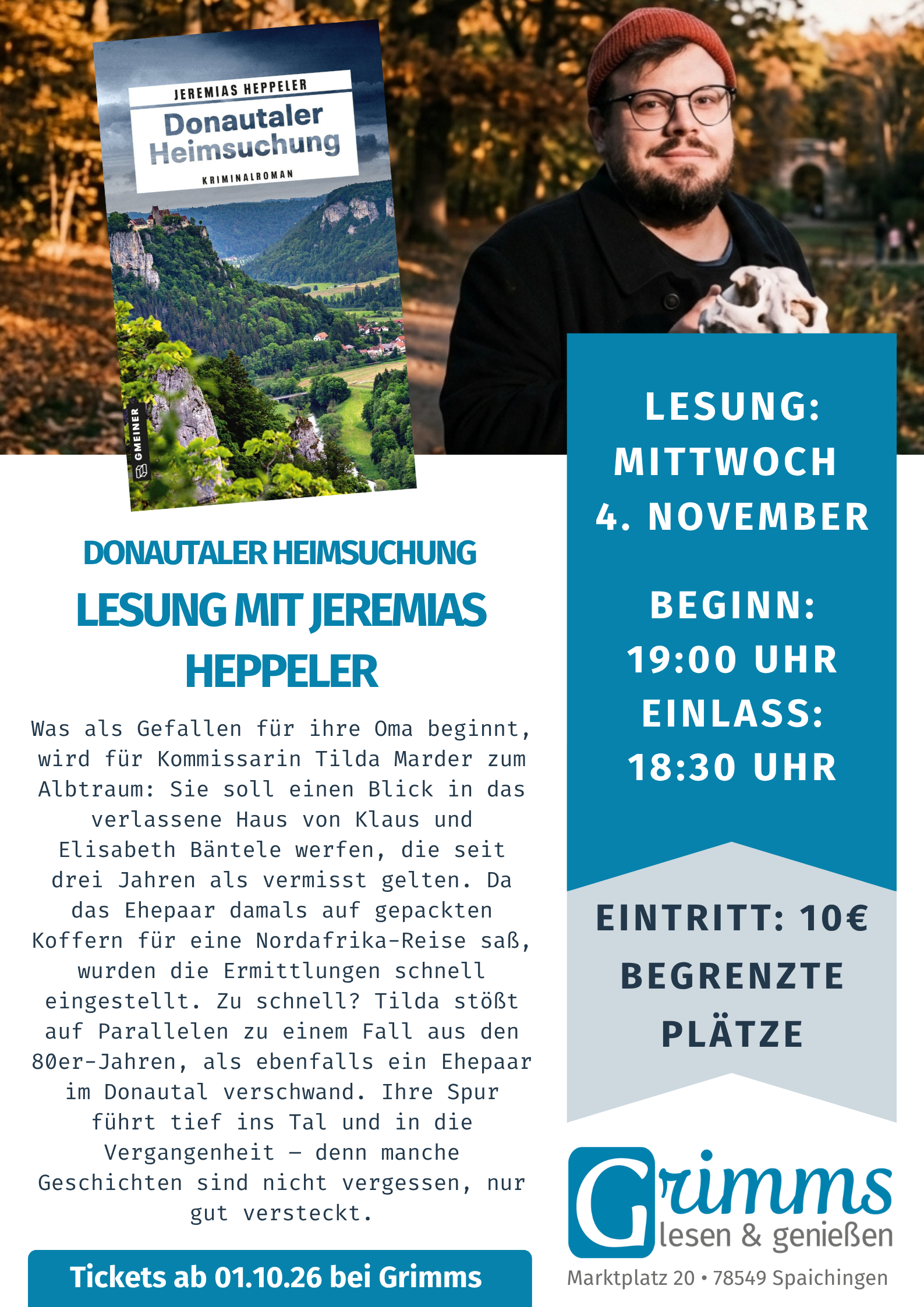 Lesung mit Jeremias Heppeler - Donautaler Heimsuchung