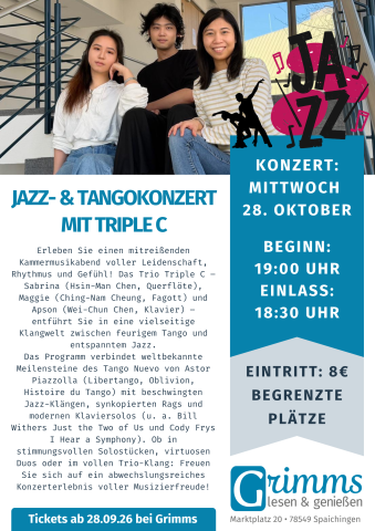 Jazz- und Tangokonzert mit Triple C